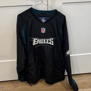 NFL Reebok Philadelphia Eagles Black Pullover Jacket Size XL